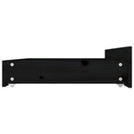 Black King Bed Frame with Drawers Solid Pinewood Sturdy Slats Headboard