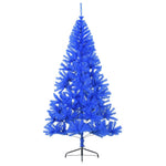 Artificial Half Christmas Tree with Stand Blue PVC