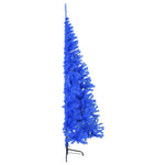 Artificial Half Christmas Tree with Stand Blue PVC