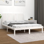 Bed Frame White Solid Wood 5FT - King Size