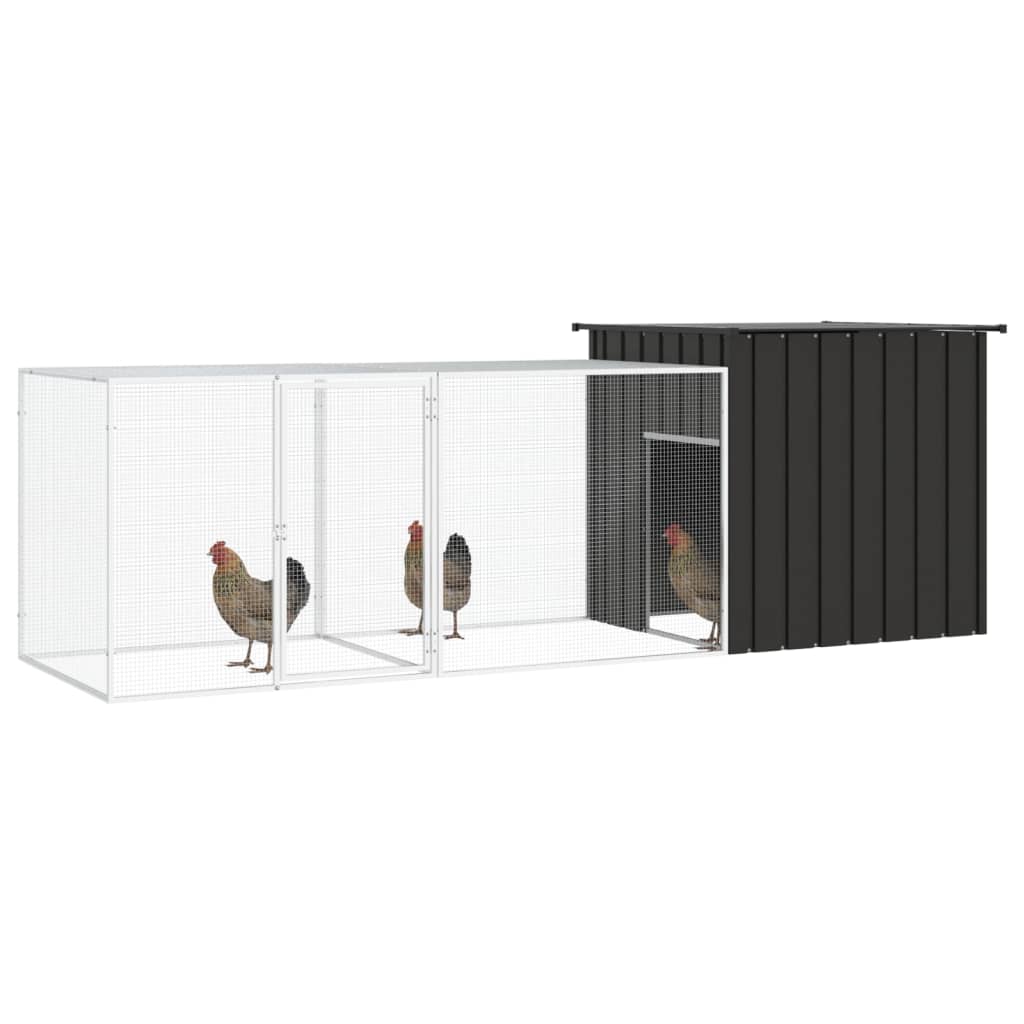 Galvanised Steel Chicken Cage 300cm Anthracite | HomeAndLiving