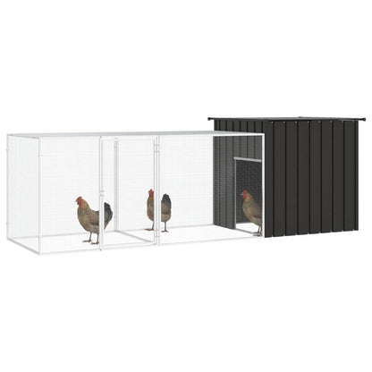 Galvanised Steel Chicken Cage 300cm Anthracite | HomeAndLiving