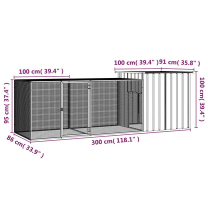 Galvanised Steel Chicken Cage 300cm Anthracite | HomeAndLiving
