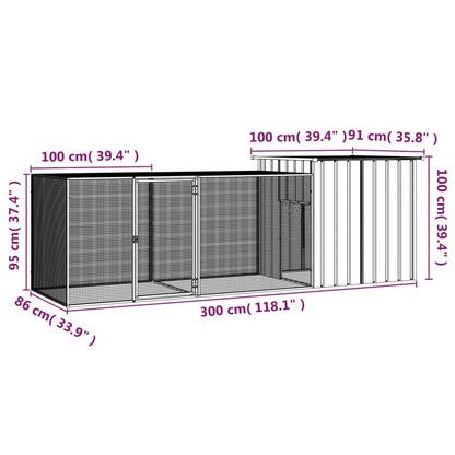 Galvanised Steel Chicken Cage 300cm Enclosure | HomeAndLiving
