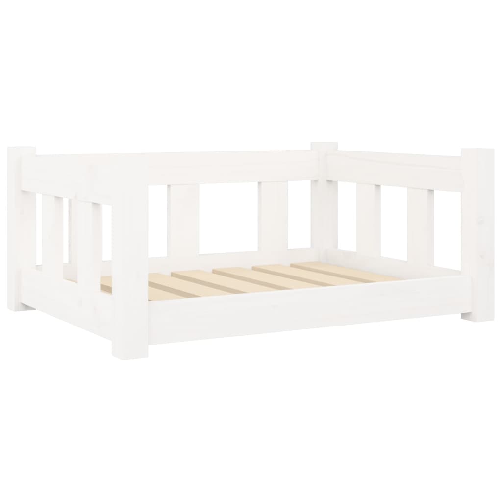 Dog Bed White Solid Wood Pine