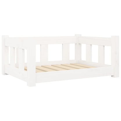 Dog Bed White Solid Wood Pine
