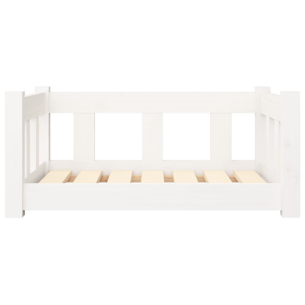 Dog Bed White Solid Wood Pine