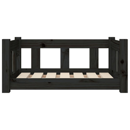 Dog Bed Black Solid Wood Pine