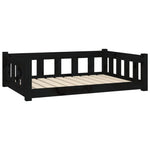 Dog Bed Black Solid Wood