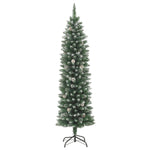 Artificial Slim Christmas Tree with Stand 210 cm PVC