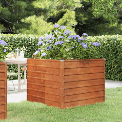 Corten Steel Raised Garden Bed 100x100x77cm | HomeAndLiving