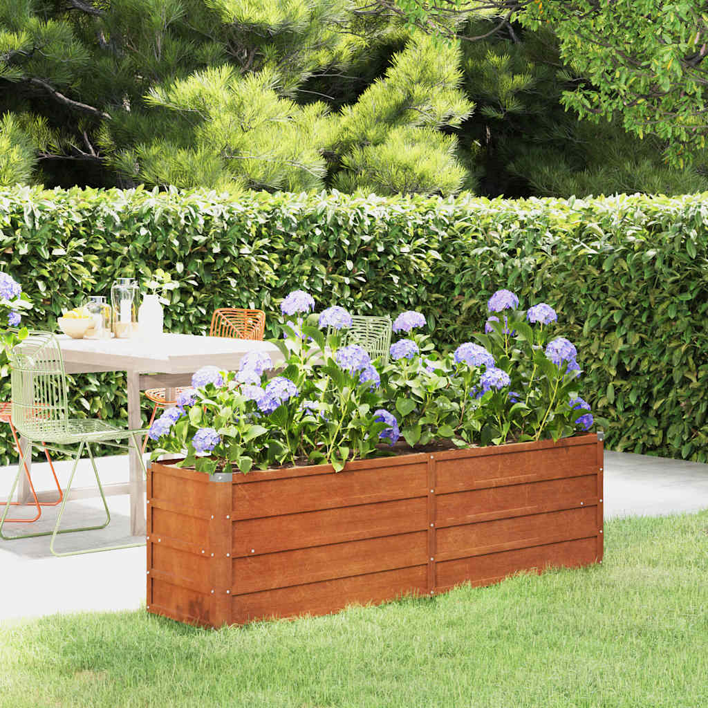 Corten Steel Raised Garden Bed 160x40cm | HomeAndLiving