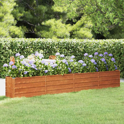Corten Steel Raised Garden Bed 320cm Rusty | HomeAndLiving
