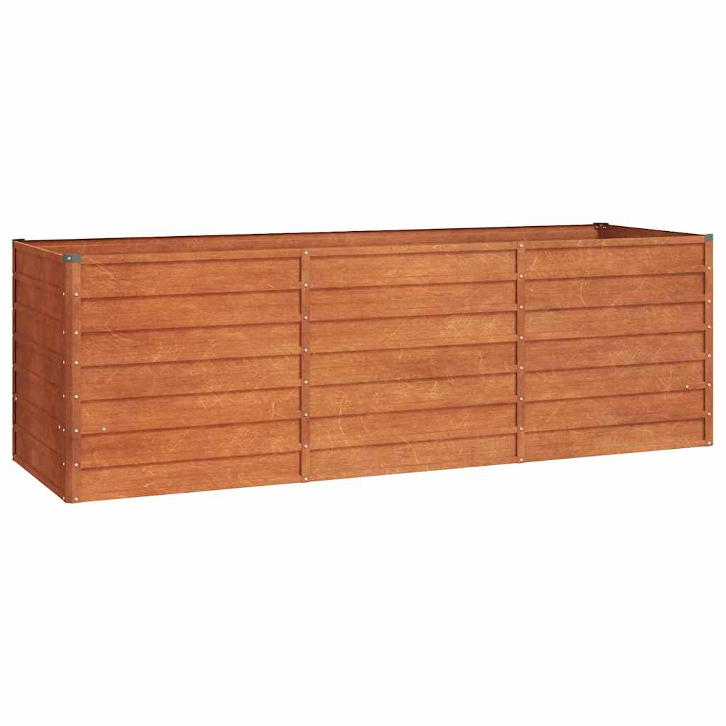 Corten Steel Raised Garden Bed 240cm Rustic | HomeAndLiving