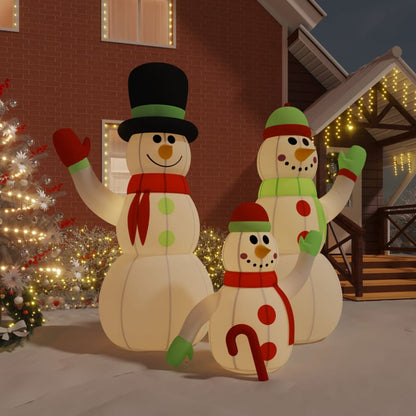 Inflatable Snowman Family with LEDs - 400×190×360cm