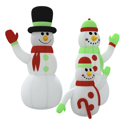 Inflatable Snowman Family with LEDs - 470×220×500cm