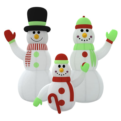 Inflatable Snowman Family with LEDs - 470×220×500cm