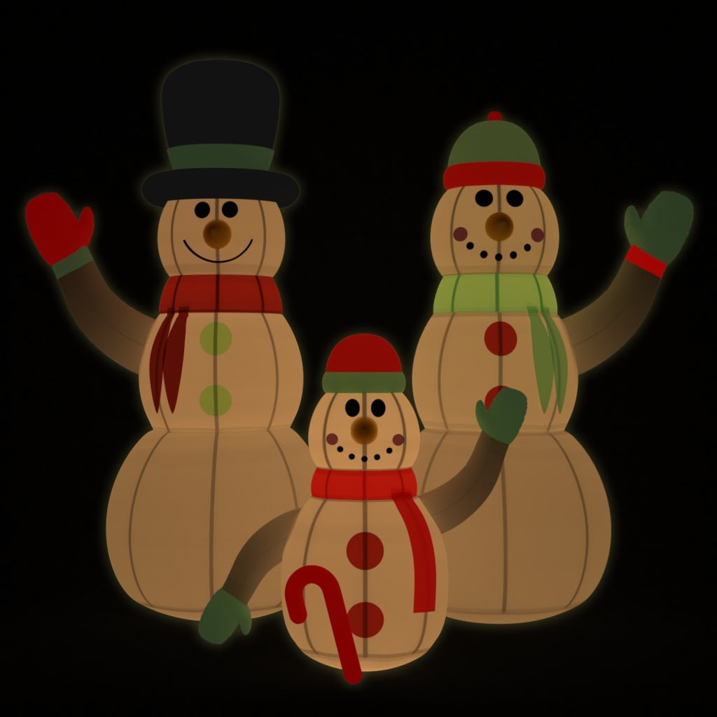 Inflatable Snowman Family with LEDs - 470×220×500cm