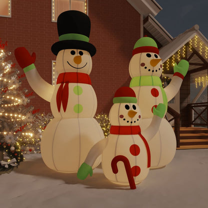 Inflatable Snowman Family with LEDs - 470×220×500cm