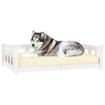 Dog Bed White Solid Wood