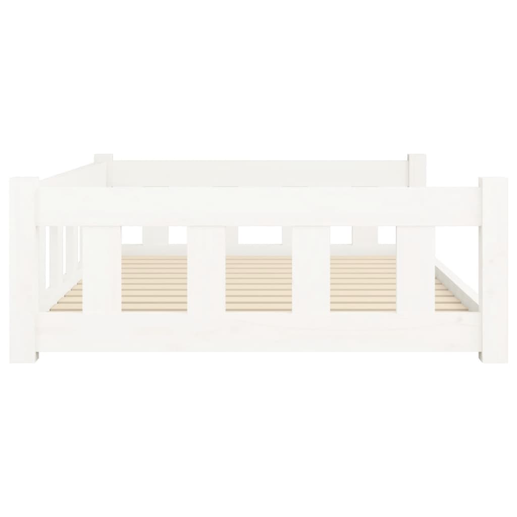 Dog Bed White Solid Wood
