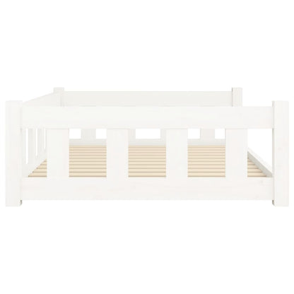 Dog Bed White Solid Wood