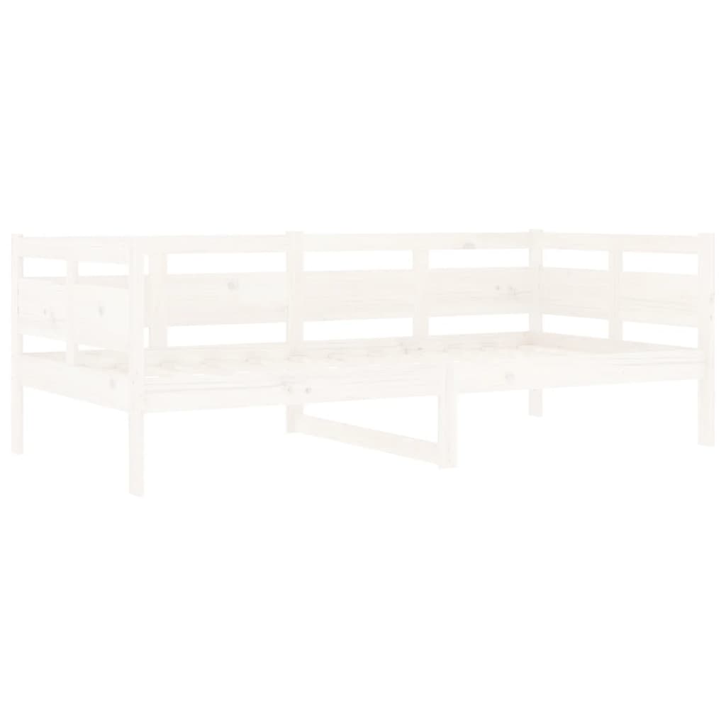 Day Bed White Solid Wood Pine Single Size