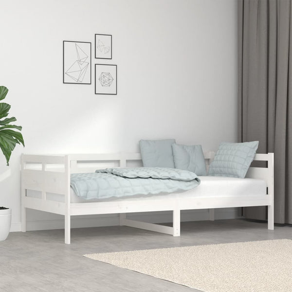  Day Bed White Solid Wood Pine Single Size