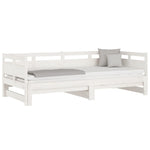 Pull-out Day Bed White Solid Wood Pine