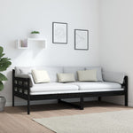 Day Bed Black Solid Wood Pine