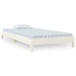 Stack Bed White Solid Wood Pine