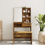 Dressing Table with Mirror Smoked Oak