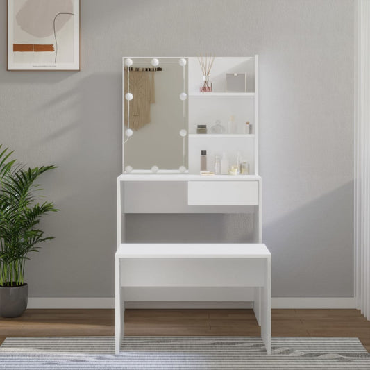 Dressing Table Set with LED White /Engineered Wood