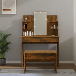 Dressing Table Set with LED Wood