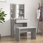 Dressing Table Set with LED Engineered Wood