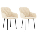 Dining Chairs 2 pcs Cream Velvet