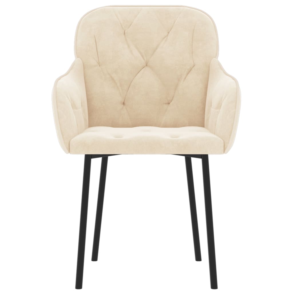 Dining Chairs 2 pcs Cream Velvet