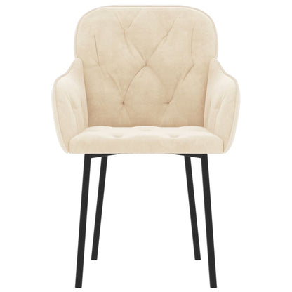 Dining Chairs 2 pcs Cream Velvet