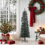 Artificial Slim Christmas Tree with Stand Green 150 cm PVC