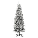 Artificial Slim Christmas Tree with Flocked Snow 150 cm PVC&PE