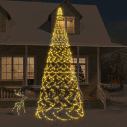 Christmas Tree on Flagpole Warm White 1400 LEDs