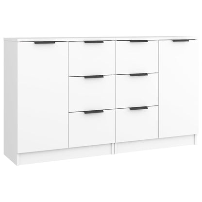 Sideboards 2 pcs White Engineered Wood