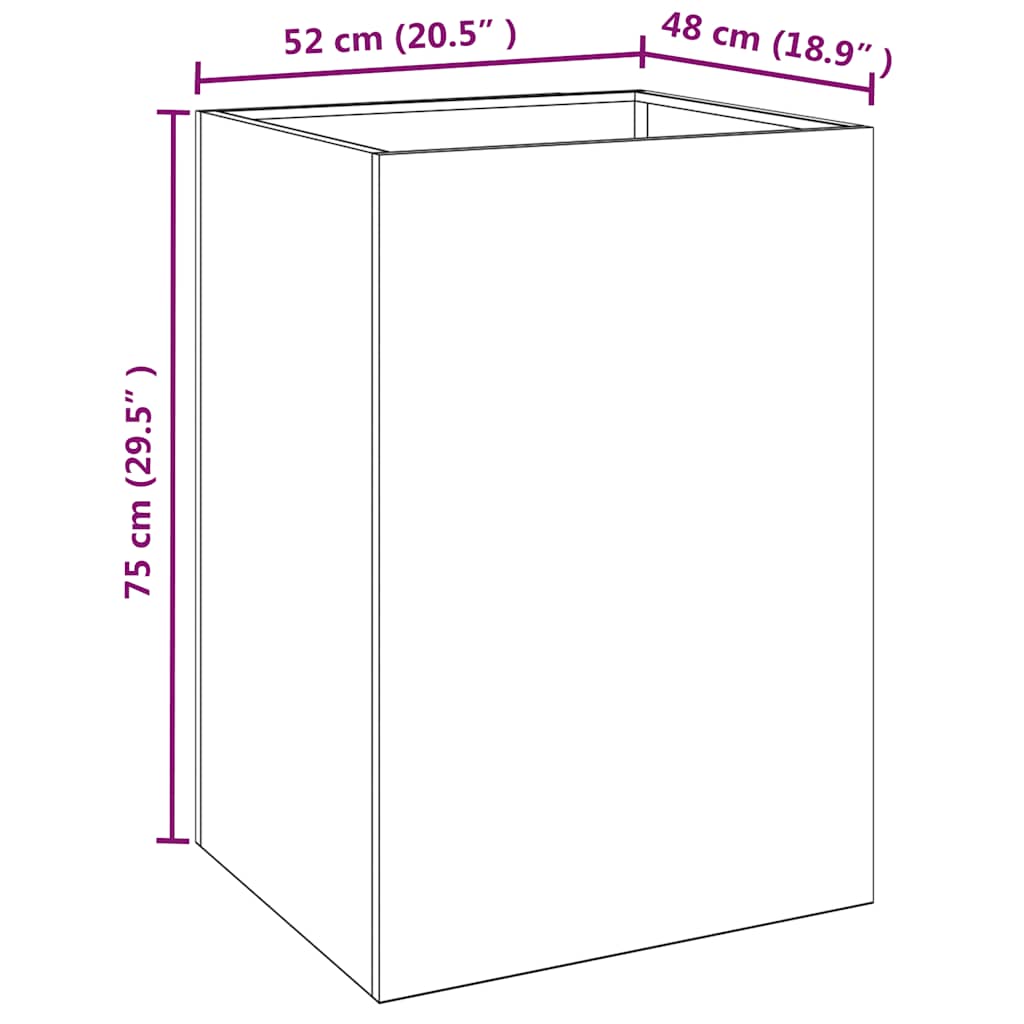 Corten Steel Planter 52x48x75cm Outdoor | HomeAndLiving
