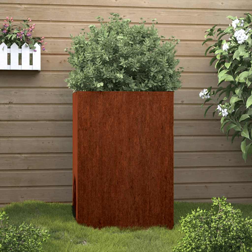 Corten Steel Planter 52x48x75cm Outdoor | HomeAndLiving