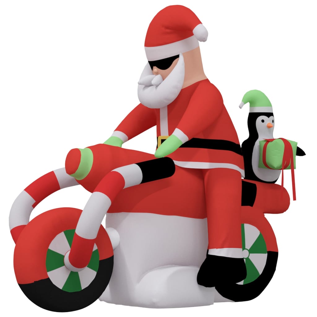 Christmas Inflatable Santa on Motorcycle LED