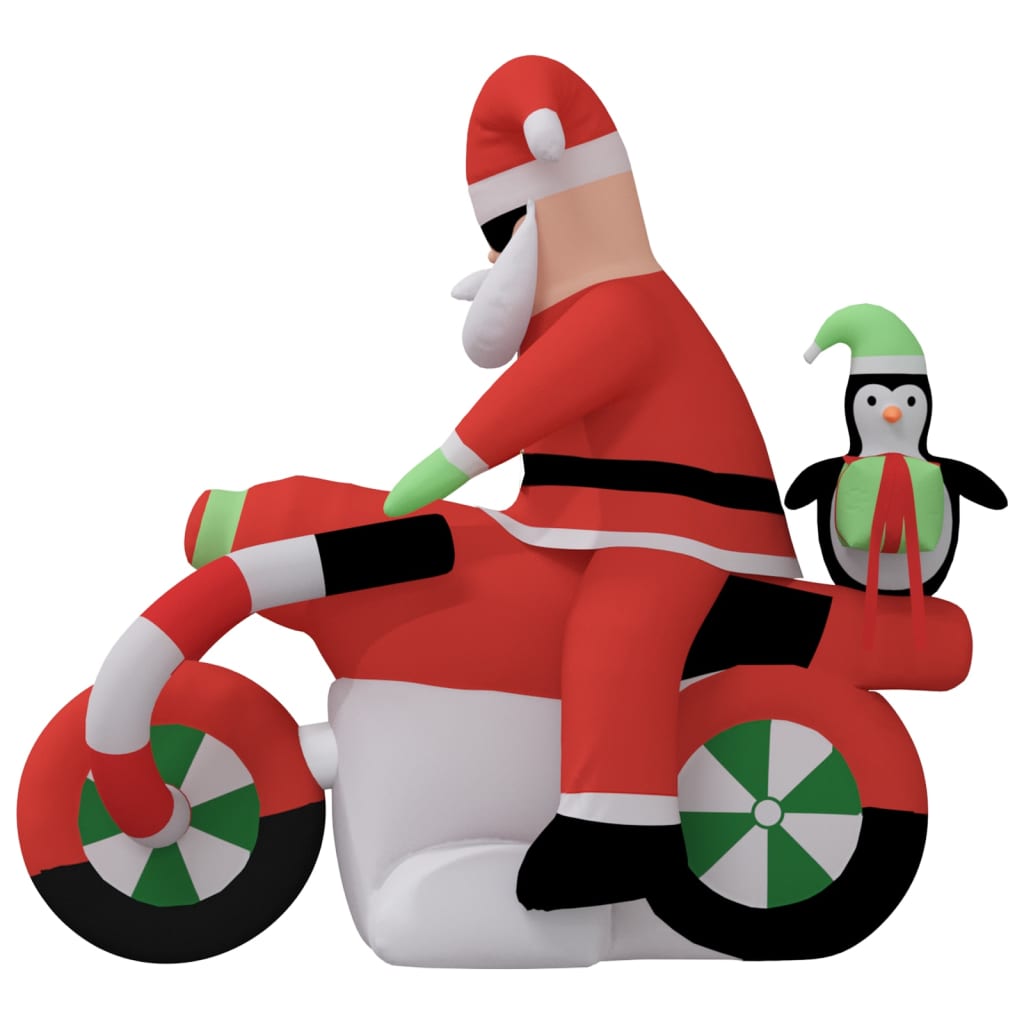 Christmas Inflatable Santa on Motorcycle LED