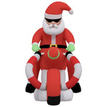 Christmas Inflatable Santa on Motorcycle LED