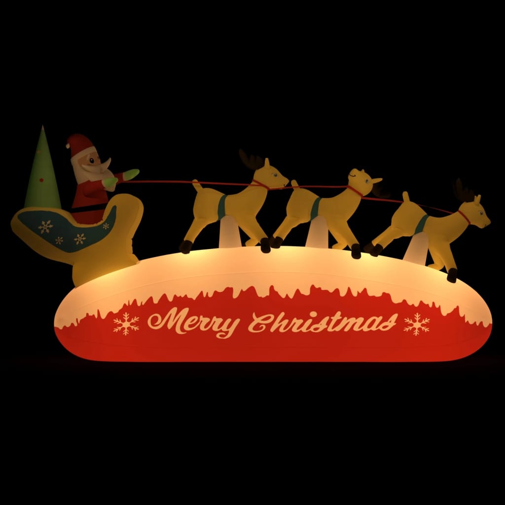 Christmas Inflatable Santa and Reindeer Decoration LED - 285×77×145cm
