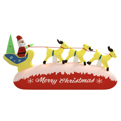 Christmas Inflatable Santa and Reindeer Decoration LED - 285×77×145cm