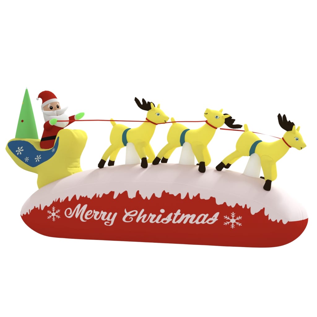 Christmas Inflatable Santa and Reindeer Decoration LED - 285×77×145cm